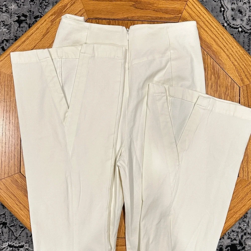 *FREE PEOPLE* Ivory Flare Slit Pants Size Small
